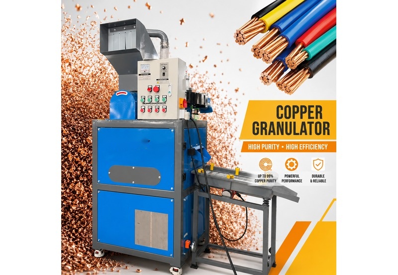 Easy operate cable recycling machine metal shredder copper cable wire granulator